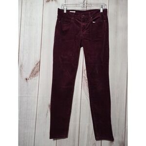 Gap 1969 Burgundy Velvet Legging Jeans Women's 27R Corduroy Stretch Pants